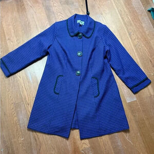 Purple/Black Houndstooth 3/4 blazer